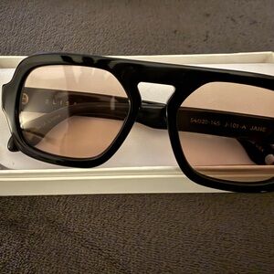 ELISA JOHNSON, The Jane Black Square Sunglasses with Gradient Lenses
